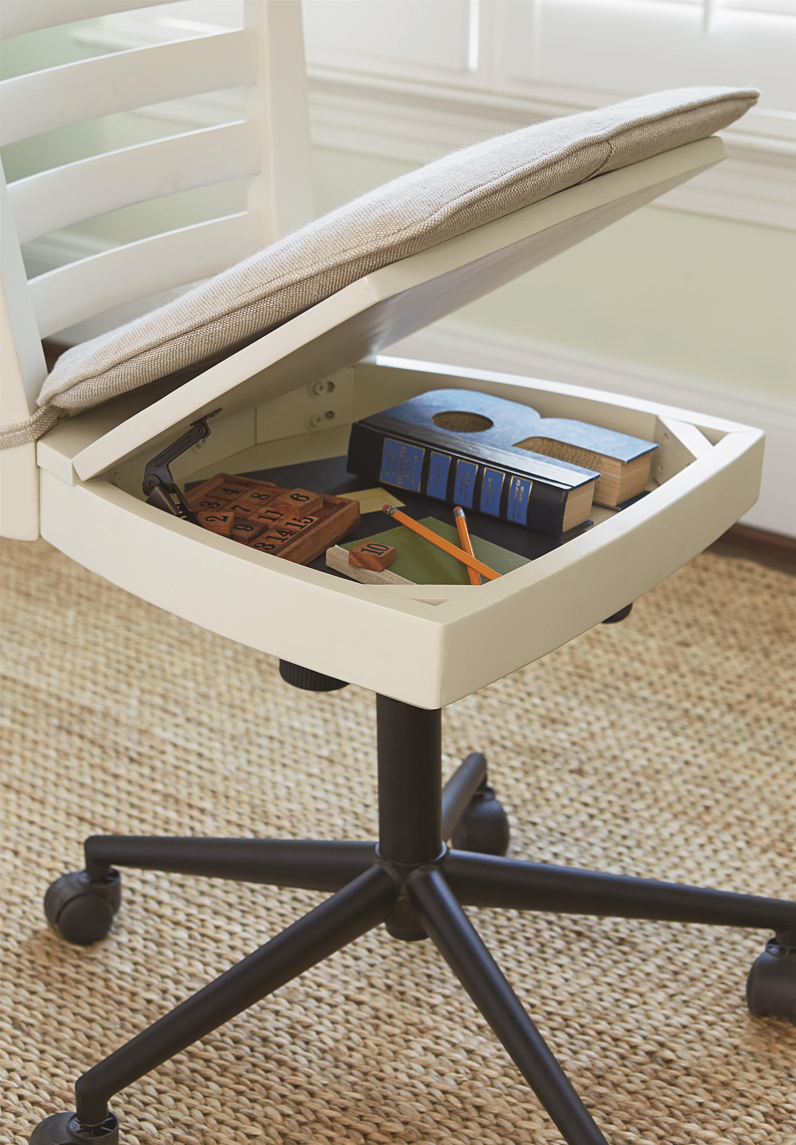 White wooden desk chair with cushion outlet